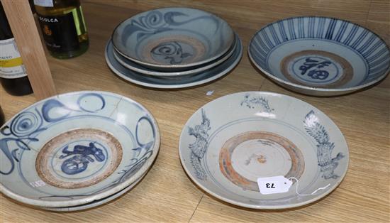 Seven Chinese Kitchen Ming blue and white dishes